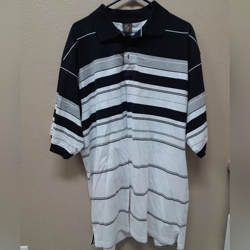 Mensfield Men's Black Striped Shirt Size:3XL  Mensfield